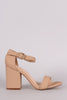 Nubuck Chunky Block Heel Sandal