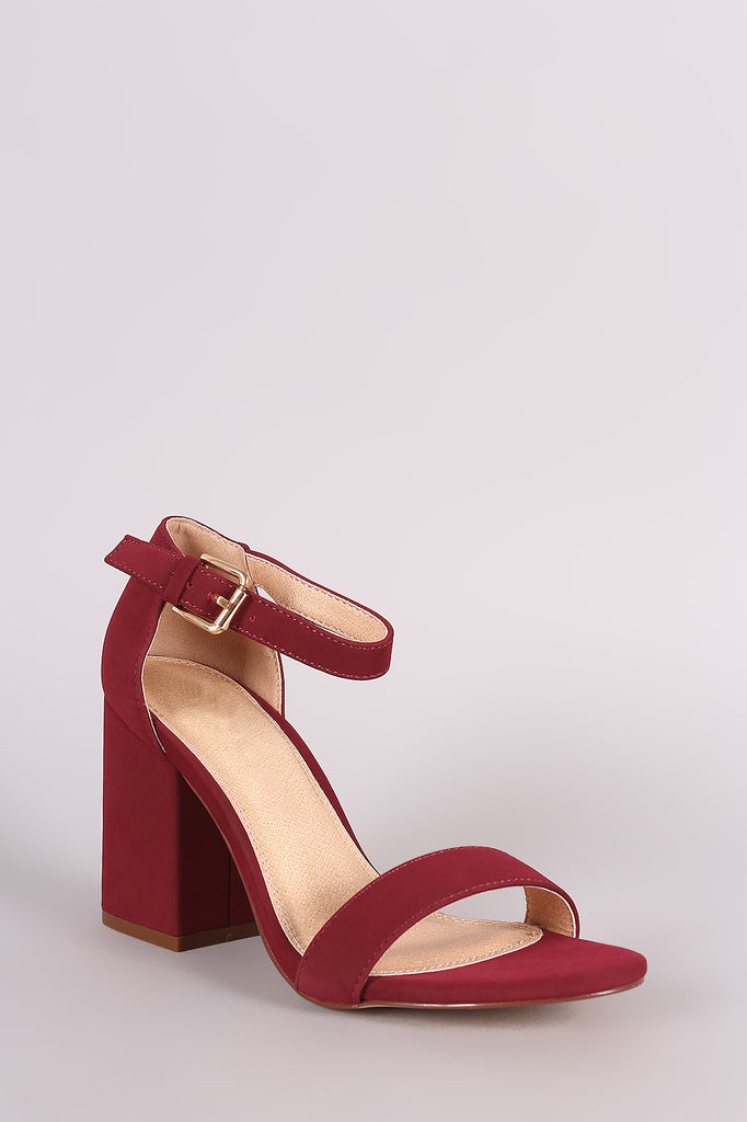 Nubuck Chunky Block Heel Sandal