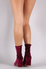 Velvet Fitted Block Heel Booties