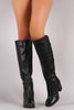 Back Corset Lace-Up Chunky Heeled Boots