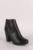 Breckelle Zipper Trim Chunky Heeled Ankle Boots