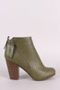 Breckelle Zipper Trim Chunky Heeled Ankle Boots