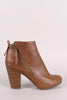 Breckelle Zipper Trim Chunky Heeled Ankle Boots