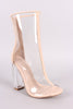 Shoe Republic LA Nubuck Trim Chunky Lucite Heeled Boots