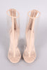 Shoe Republic LA Nubuck Trim Chunky Lucite Heeled Boots