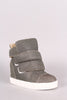 Shimmer Double Straps High Top Wedge Sneaker
