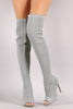 Stretch Pierced Knit Stiletto Over-The-Knee boots