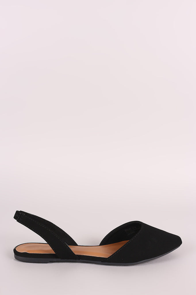 Bamboo Nubuck Pointy Toe Slingback Flat
