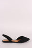 Bamboo Nubuck Pointy Toe Slingback Flat