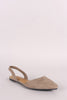 Bamboo Suede Pointy Toe Slingback Flat