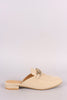 Chained Suede Almond Toe Mule Loafer Flat