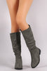 Slouchy Suede Riding Knee High Boots