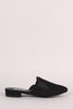 Suede Pointy Toe Mule Loafer Flat