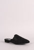 Suede Pointy Toe Mule Loafer Flat