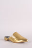 Metallic Pointy Toe Mule Loafer Flat