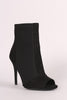 Qupid Perforated Suede Mesh Inset Stiletto Booties