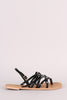 Qupid Strappy Patent Thong Gladiator Flat Sandal