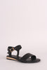 Bamboo Open Toe Ankle Strap Flat Sandal