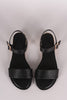 Bamboo Open Toe Ankle Strap Flat Sandal