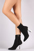 Suede Chunky Lucite Heeled Ankle Boots
