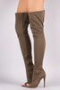 Liliana Elastane Open Toe Stiletto Over-The-Knee Boots