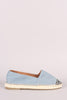 Bamboo Denim Braided Espadrille Slip On Loafer Flat