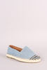 Bamboo Denim Braided Espadrille Slip On Loafer Flat