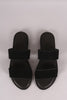 Bamboo Nubuck Double Band Slide Sandal
