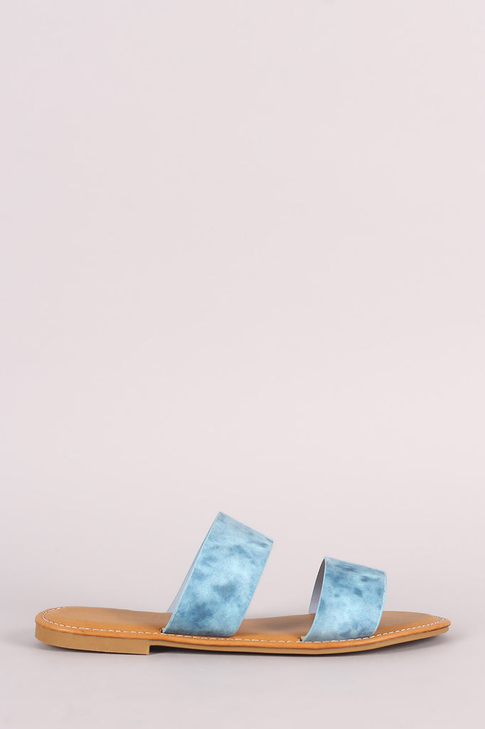 Bamboo Denim Double Band Slide Sandal