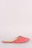 Wild Diva Lounge Suede Pointy Toe Mule Loafer Flat