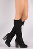 Wild Diva Lounge Lug Sole Chunky Heeled Combat Lace Up Boots