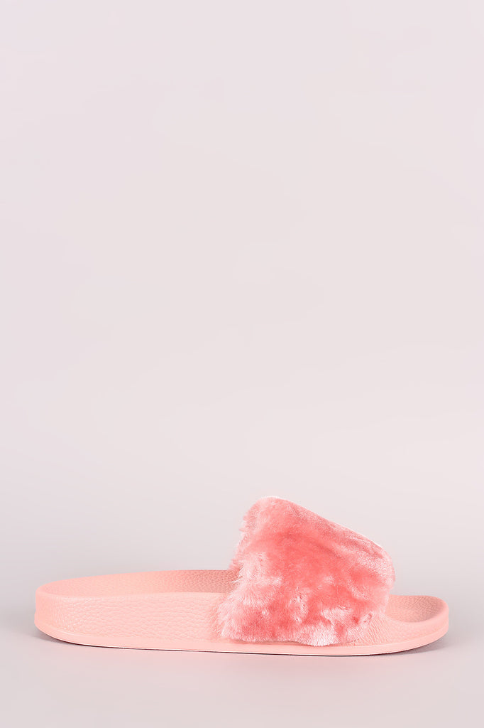 Fluffy Faux Fur Slide Sandal