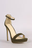Suede Platform Ankle Strap Stiletto Heel