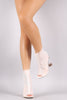 Liliana Peep Toe Chunky Lucite Heeled Ankle Boots