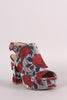 Roses Slingback Mule Platform Chunky Heel