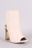 Bamboo Suede Chunky Metallic Heeled Ankle Boots