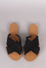 Wild Diva Lounge Frayed Crossing Straps Flat Sandal