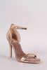 Qupid Ankle Strap Open Toe Patent Stiletto Heel