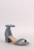 City Classified Suede Ankle Strap Open Toe Block Heel
