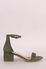 City Classified Suede Ankle Strap Open Toe Block Heel