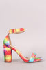 Liliana Kaleidoscope Ankle Strap Open Toe Chunky Heel