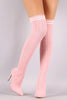Liliana Stretched Sweater Knit Stiletto Over-The-Knee Sock Boots