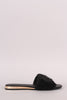 Bamboo Open Toe Faux Fur Slide Sandal