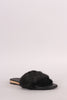 Bamboo Open Toe Faux Fur Slide Sandal