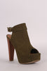 Bamboo Suede Chunky Heeled Booties