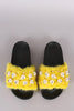 Faux Pearl Embellished Fur Slide Sandal
