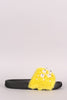 Faux Pearl Embellished Fur Slide Sandal