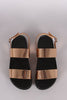 Metallic Double Straps Footbed Slingback Sandal