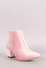 Crushed Velvet Block Heeled Ankle Boots