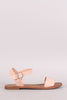 Breckelle Patent Akle Strap Flat Sandal